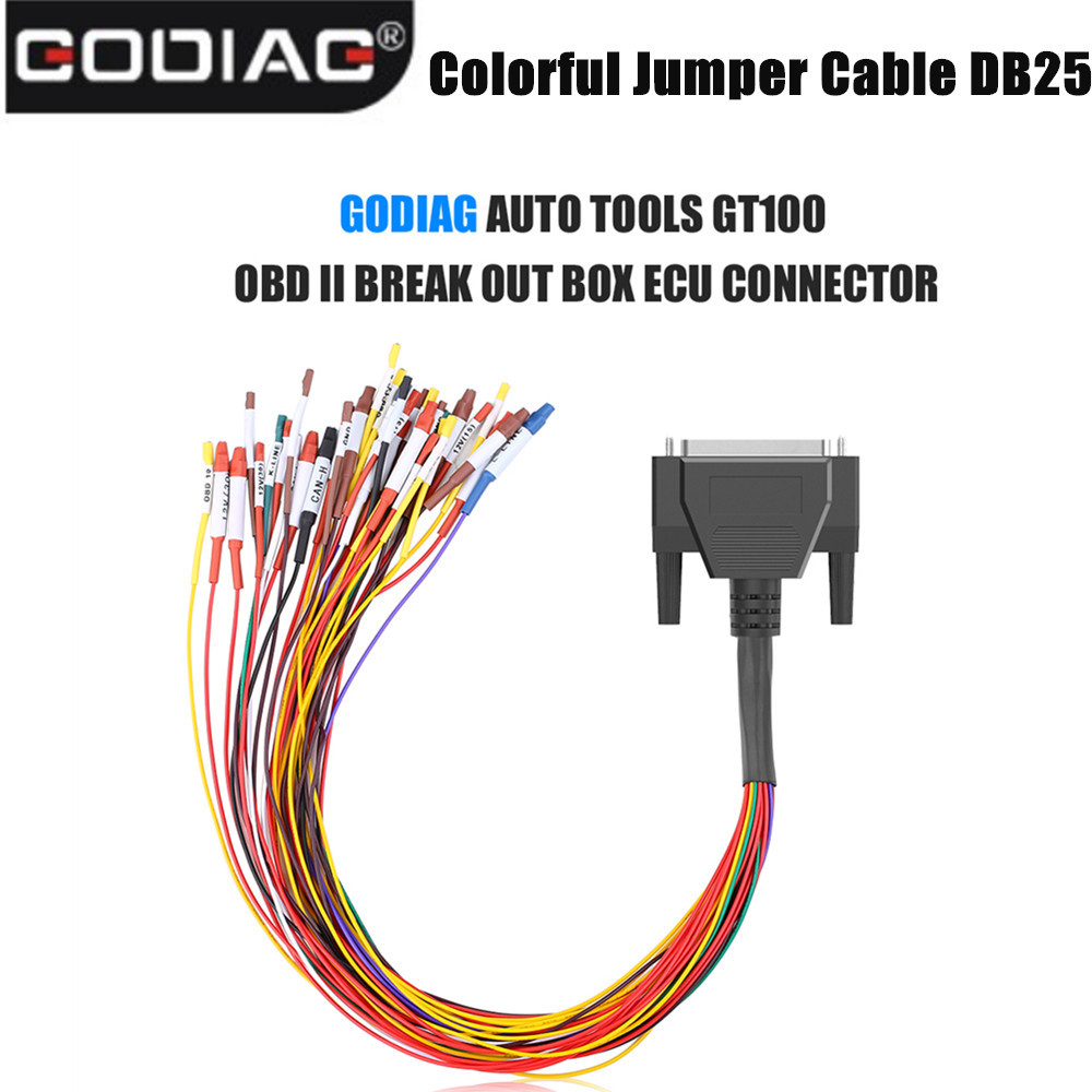 跨境Colorful Jumper Cable DB25 for GODIAG  GT100 OBD 彩色线
