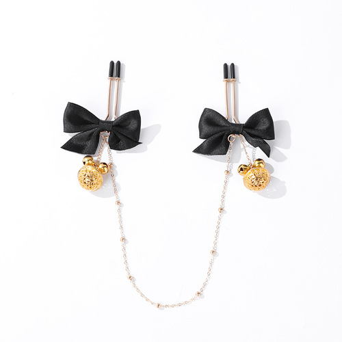 Sex toys sm bow nipple clamp couple flirting and teasing bell clamp couple interactive leather props