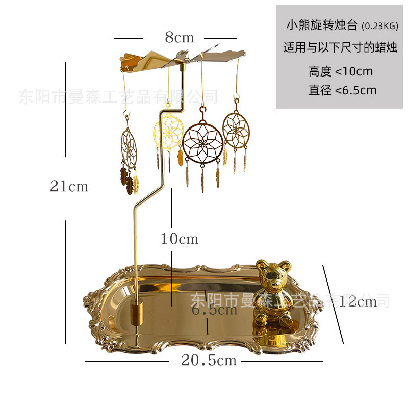 Luz de lujo plata giratoria aromaterapia candelabro bandeja retro europeo romántico oro linterna decoración del hogar