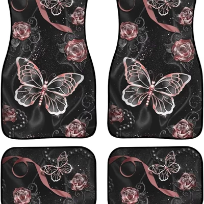 clean Crystal velvet decorative, Avtomobil döşəmə paspasları - car-floor-mat-26-354548-68cm-two-pairs-total-four-pieces
