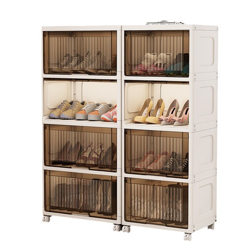 40--70CM Wide Mobile Flip-Top Storage Cabinet Household Entrance Storage Cabinet Clutter Storage Rack Multi-Layer Shoe Cabinet
