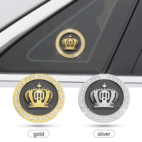 Large GARSON/DAD Crystal Car Emblem Badge Crown Sticker Car Front Decal Personalized Metal Inlaid Diamond Car Decal