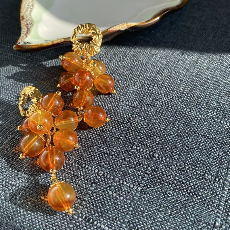 Genuine retro elegant beads, earrings