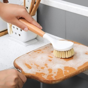 Beech sisal oil-free cleaning dish brush kitchen dishwashing pot brush long handle brush household bristle decontamination brush