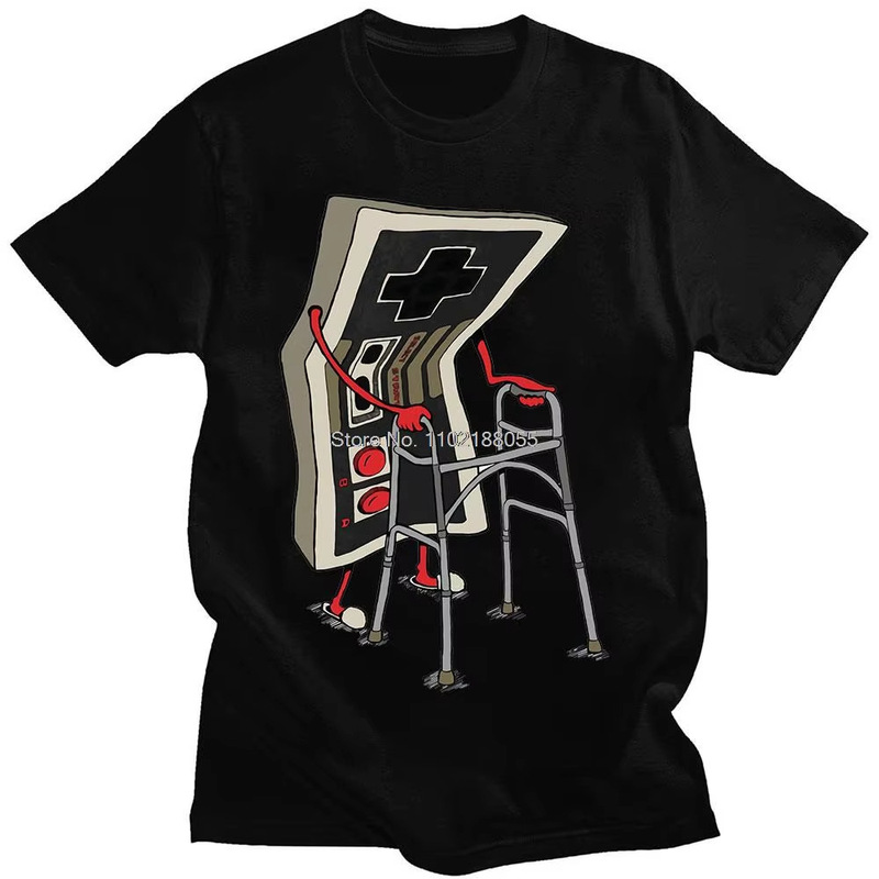 Old School Video T-Shirt Arcade 80S Designer Graphic T-Shirt Streetwear 1 Cotton T-Shirt Clothing