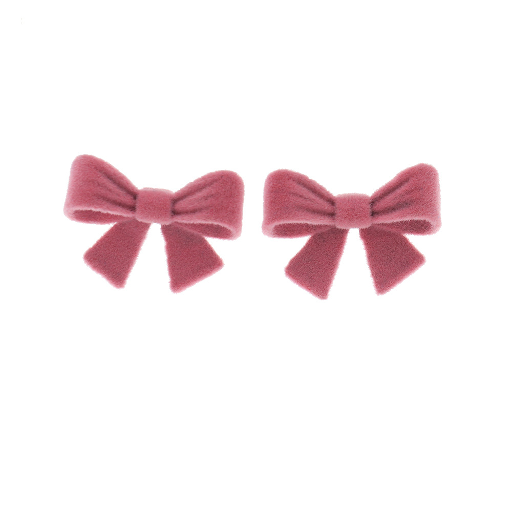 Velvet Plush Bow Cute Earrings Wholesale Jewelry Nihaojewelry display picture 9