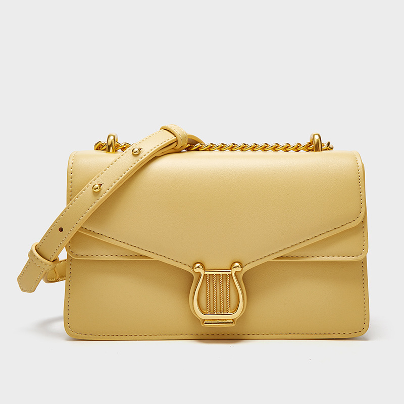 Elegant and fashionable women's 2024 new trendy niche fashion texture single shoulder crossbody solid color chain bag_voghion.com