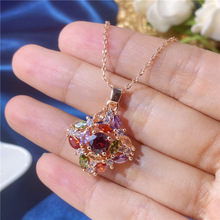 欧美款流行锆石项链女士街拍小清新项链吊坠首饰外贸新品上市