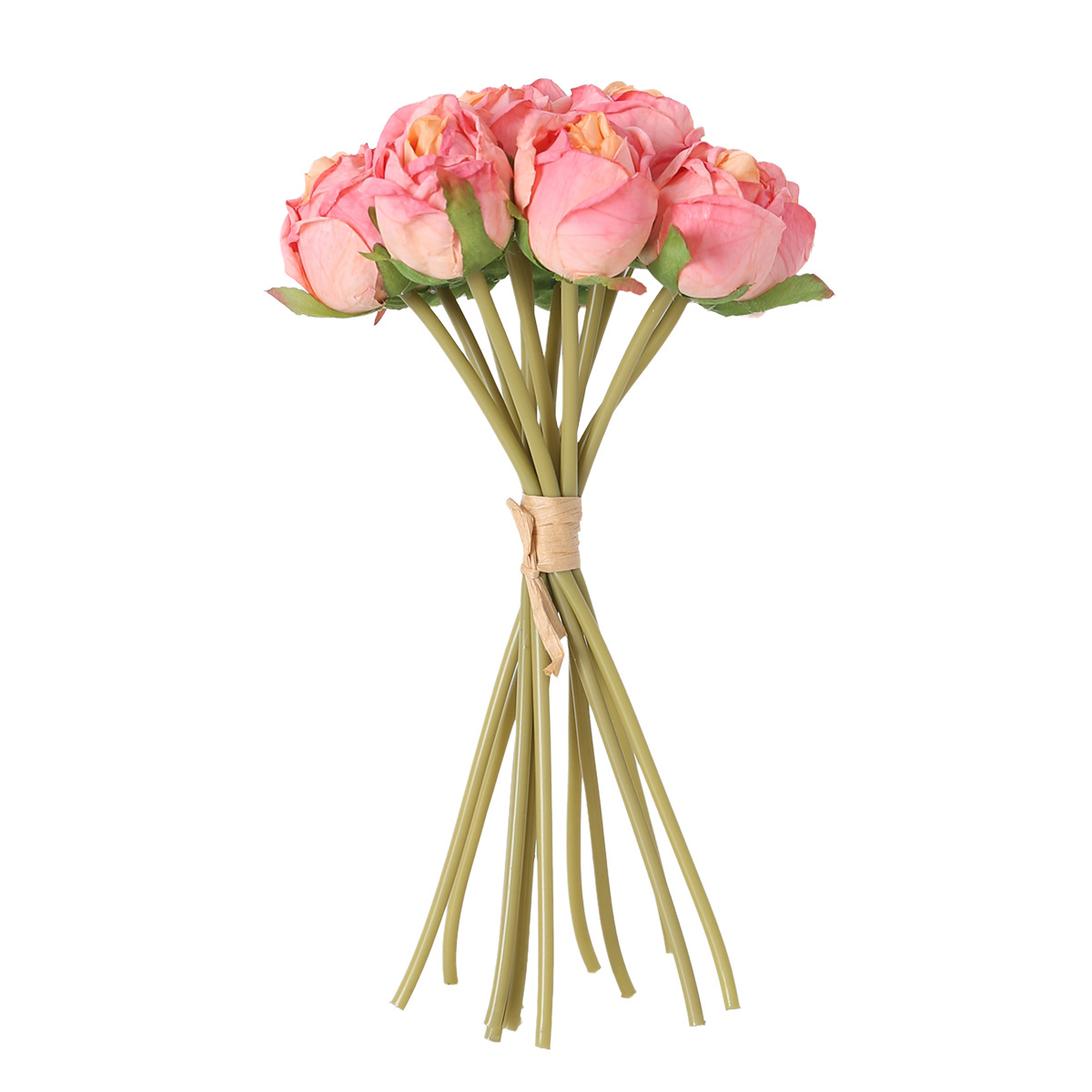 Nuevo estilo de tela de seda para bodas 12 racimos de borde de plátano rosa flor artificial hogar hotel mesa de comedor decoración rosa transfronteriza artificial