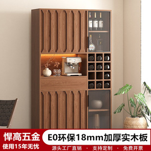 Home Living Room Wine Cabinet Display Cabinet 2025 New Wall-Mounted Integrated Partition Cabinet Solid Wood Retro Style Accessible Luxury Storage Rack