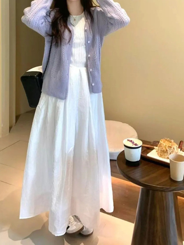 2025春夏の新型の小さい子のお茶はフランスの白いワンピースの子供の海辺の休暇のアンドロメダのロングスカートのスーツを休みます。|undefined