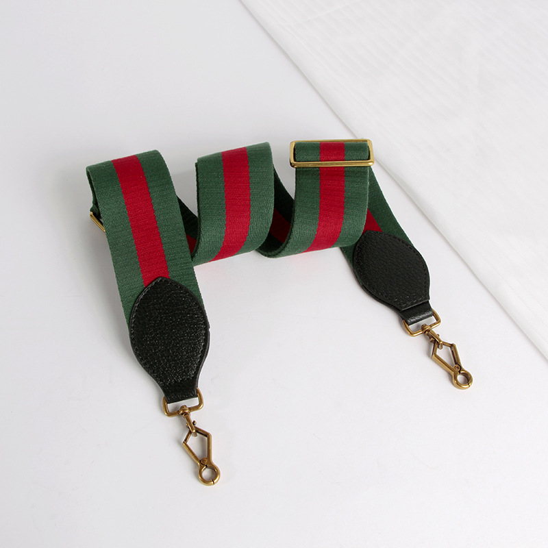 Correa de hombro ancha de cinta GG bolsa de cabeza de tigre bolsa de cámara longitud ajustable cinturón de bolsa de lona de contraste de color rojo y verde