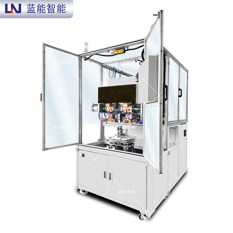 广州蓝能智能扁线电机三相引出线铜片编织线焊接设备