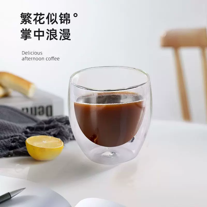 厂家杯子批发玻璃茶具透明双层小茶杯隔热品茗杯功夫茶杯