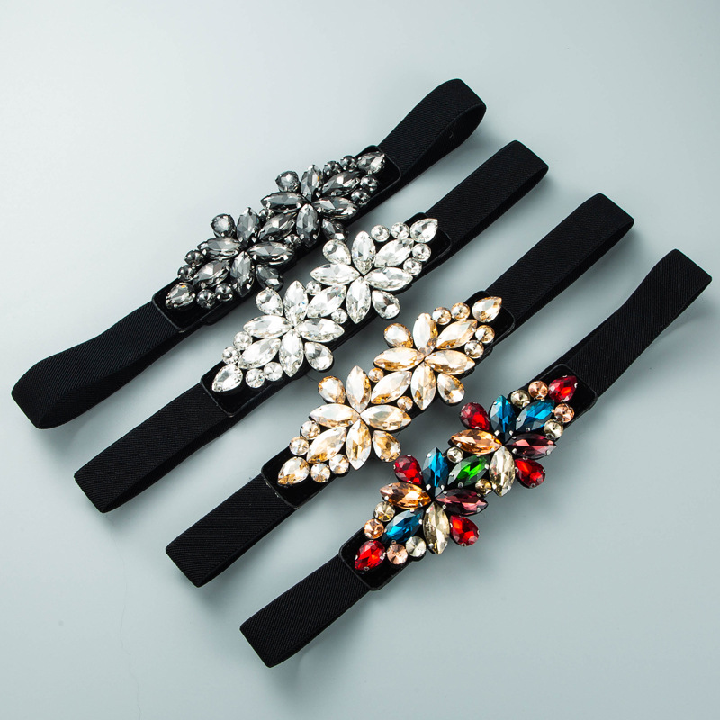 Fashion Flower Rhinestone Diamond Artificial Gemstones Women's Corset Belts display picture 4