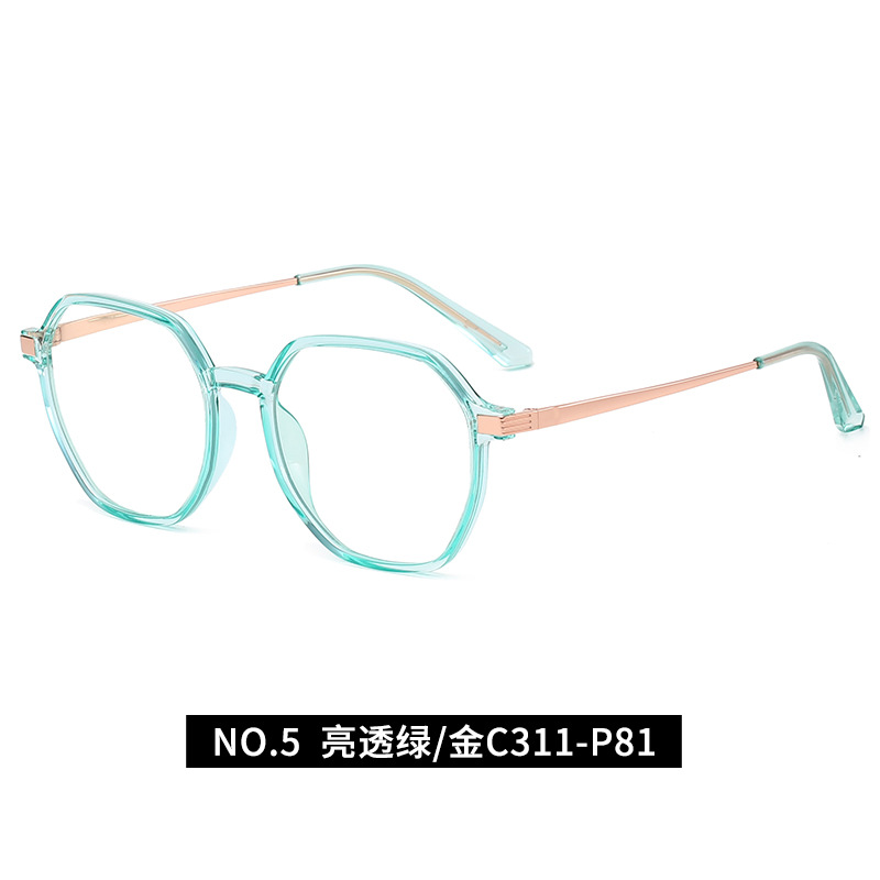 Nuevo gafas de luz anti-azul TR2330 Internet celebridad moda poligonal gafas planas hombres y mujeres miopía gafas marco al por mayor