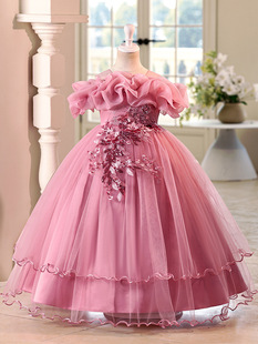 (Cross-border trading), children's small princess costume, wedding dress, piano performance costume, open shoulders