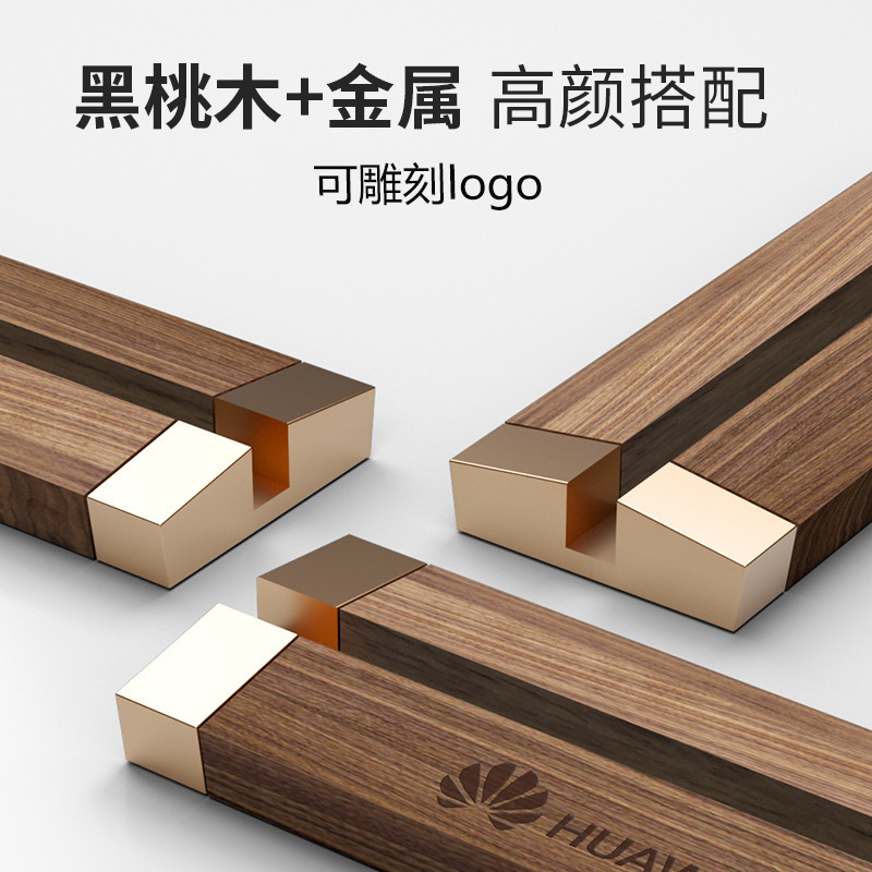 Expositor acrílico de sobremesa, mesa de madera maciza, tarjetas A4, nogal, A5, expositor de sobremesa para publicidad de té con leche, café y tarjetas.