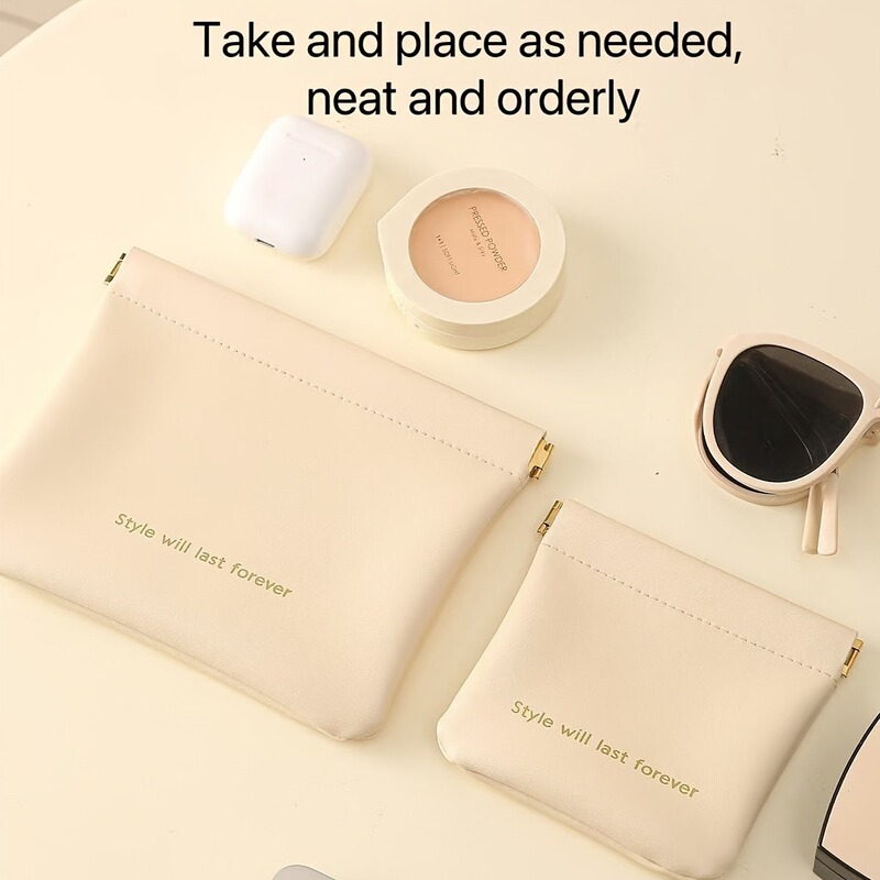 Data cable storage bag automatic closing wired headset carry-on bag power charger cosmetics lipstick storage bag