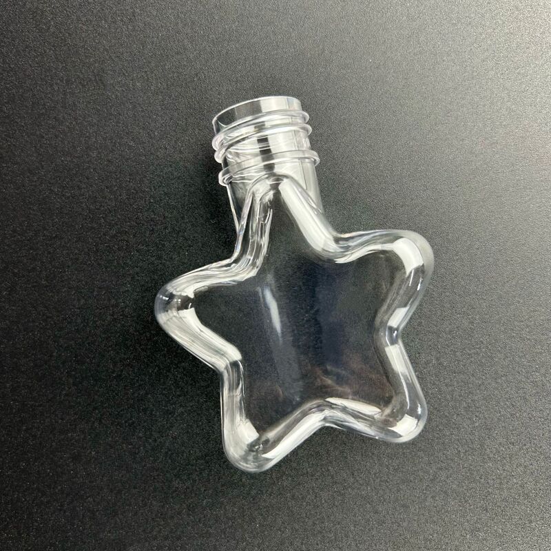 厂家现货50ml圣诞树五角星挂饰pet透明饮料瓶带盖可爱迷你塑料瓶|undefined