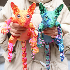 国境を越えた新製品 3D プリント関節猫フィギュア可動猫人形装飾品
