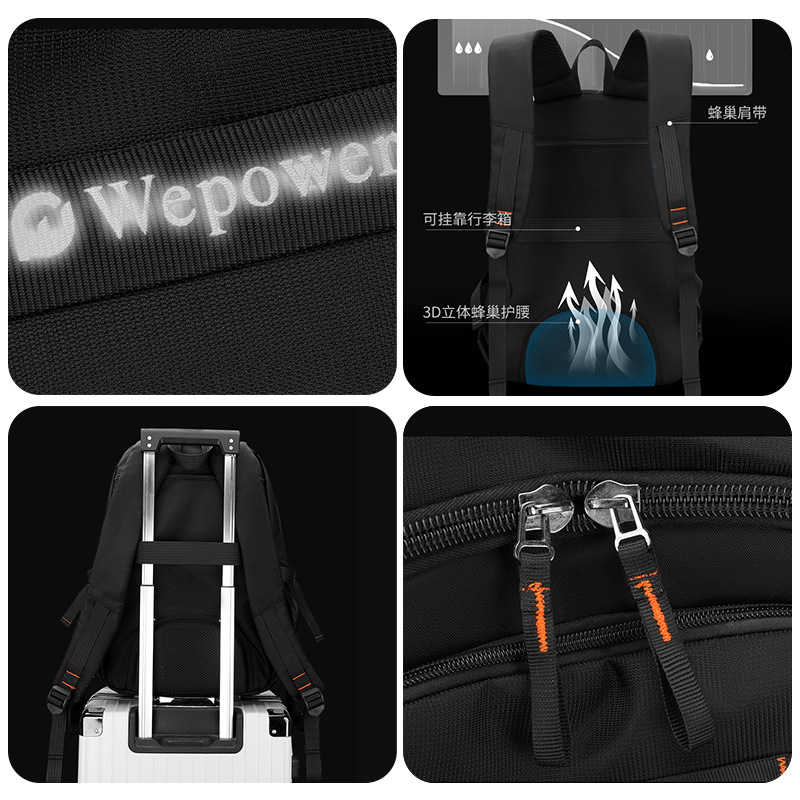 WEPOWER nuevo tipo de mochila de hombre, mochila de computadora de viaje, mochila de ocio de estudiantes de secundaria y secundaria de gran capacidad