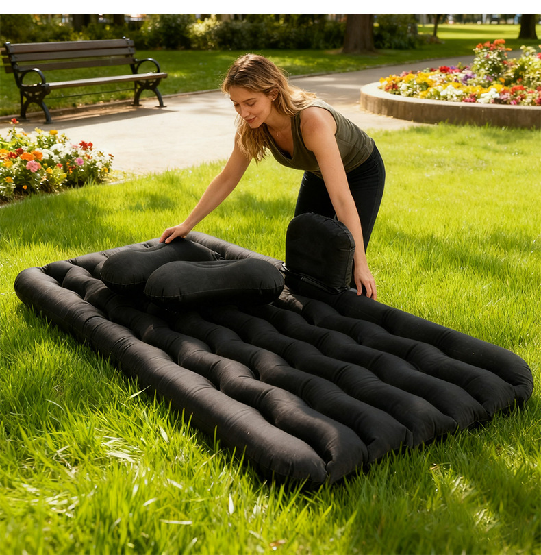 Cross-Border Universal Car Inflatable Bed, Car Rear Seat Air Mattress, Foldable Sleeping Inflatable Mattress, Travel Car Mattress