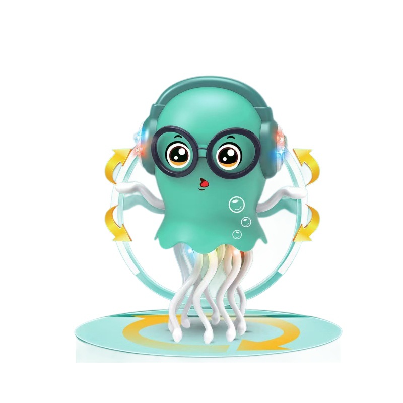Nuevo cross-border divertido baile eléctrico mágico pulpo medusa luz música infantil juguetes de puzzle en stock al por mayor