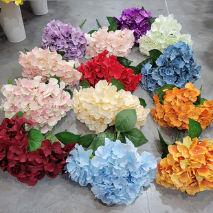 Simulation 5 fork large hydrangea wedding hall decoration fake flowers wedding flower road bottom 5 pyramids hydrangea