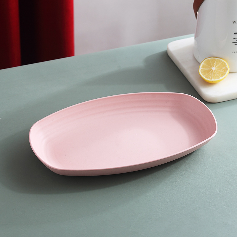 Plato de pescado 4 unids paja trigo hogar grande creativo europeo oval rectangular dumpling plato fruta