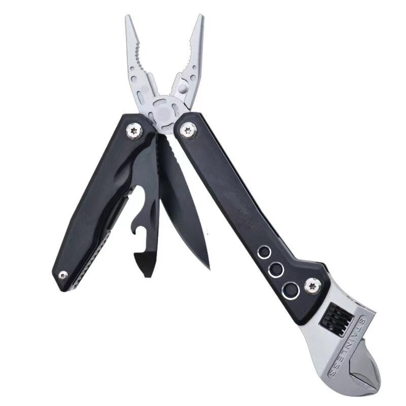 不锈钢扳手多功能扳手 户外工具 黑色手柄户外多功能扳手多用扳手