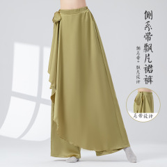 古典舞练功裤女新款前飘片宽松阔腿裤裙垂感中国现代舞瑜伽舞蹈裤