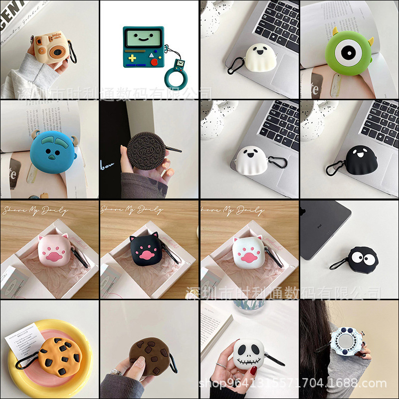 For Cartoon Silicone Soft Case Samsung Buds2 livepro/FE Wireless Bluetooth Headset Protective Case Cute Case