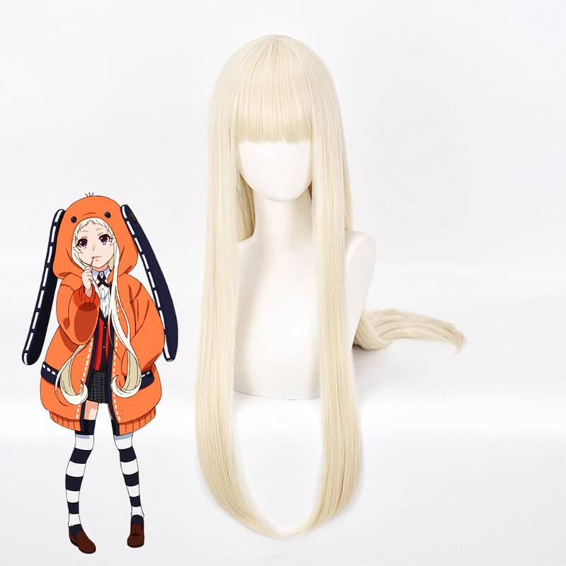 Anime wig gambling in the second season of huangquan yuenai Lu na beige Golden cosplay wig