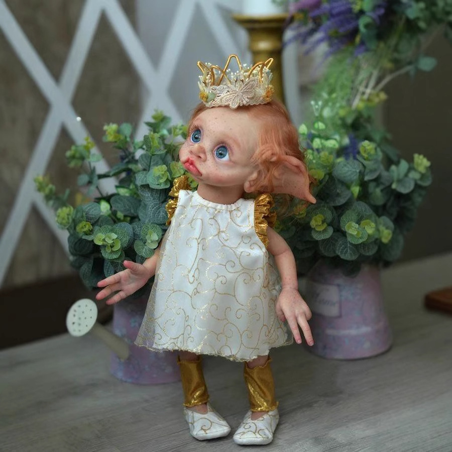 NPK bienes genuinos 16 pulgadas hecho a mano pegamento completo elfo muñeca de pie 3D pintado a mano de gama alta muñeca