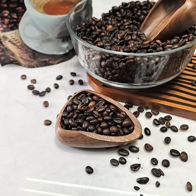 跨境新款胡桃木质咖啡豆秤豆碟咖啡木豆盘称量盘茶叶勺子茶叶铲