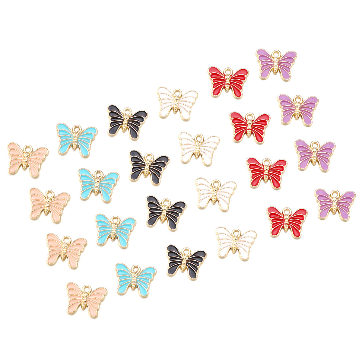 26g Weight Pendant Jewelry Making Type DIY Jewelry Accessories Classification 10 PCS/Package Quantity Alloy Material Butterfly Pattern Enamel Design IG Style, Simple Style Style 10 PCS/Package Alloy Butterfly Pendant 3