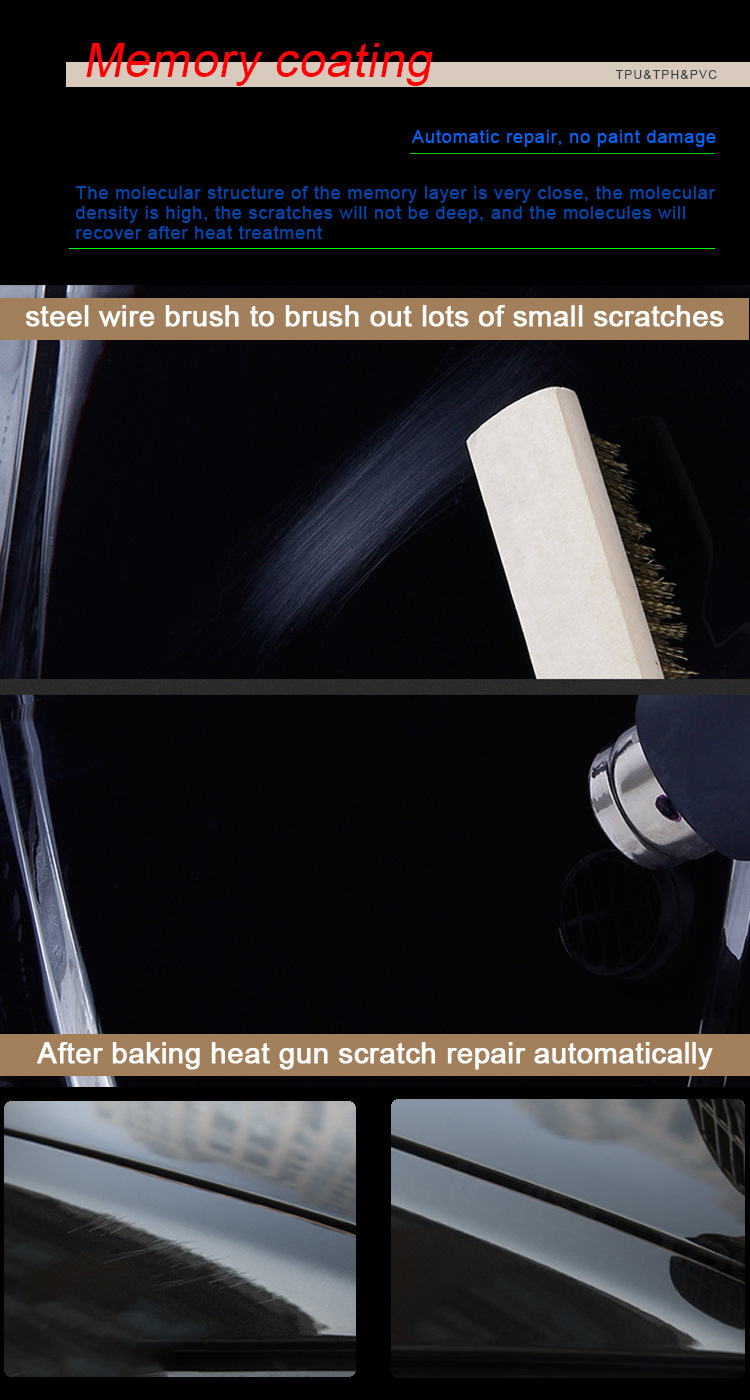 PCU invisible car paint protection film, transparent film, high-stain resistance, self-healing coating, sold in full rolls, wholesale