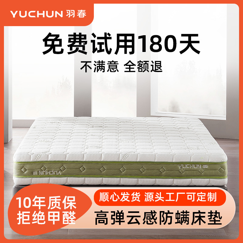 Five-Star Hotel Mattress Home Bedroom Thickened Sponge Memory Foam Independent Spring Bed and Breakfast Apartment Cross-Border Wholesale