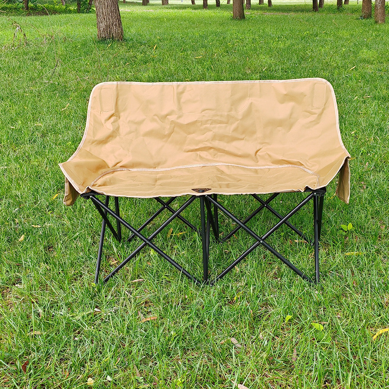 Nuevo tipo de silla de luna baja doble al aire libre acampando silla plegable portátil de pícnic silla plegable ligera ocio doble silla plegable