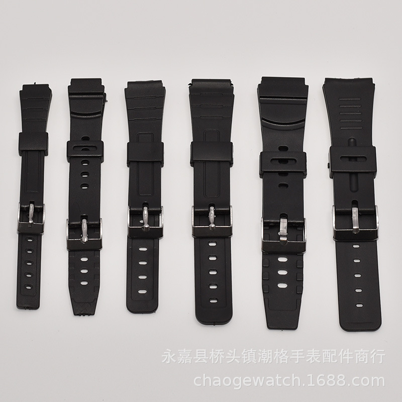 Black rubber band men and women students silicone band children's electronic watch plastic with pin buckle wear-resistant soft watch accessories