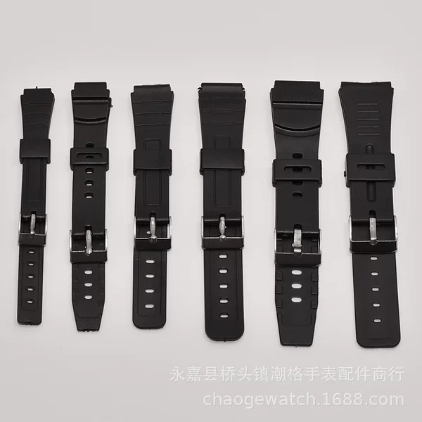 Black rubber band men and women students silicone band children's electronic watch plastic with pin buckle wear-resistant soft watch accessories
