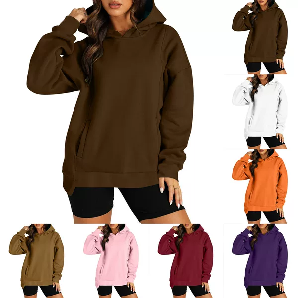 Amazon Europe and the United States cross-border foreign trade independent station 2024 new women's spring and autumn hooded sweater casual pocket jacket