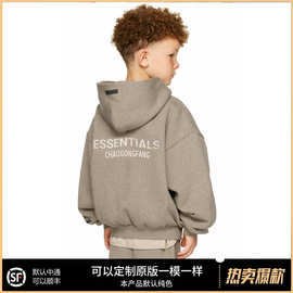 ESSENTIALS HHH复线美式潮牌加绒秋冬重磅宽松连帽衫儿童卫衣