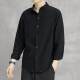 Autumn 2022 New Cotton Linen White Shirt Men's Casual Loose Korean Fashionable Long Sleeve Shirt Black Jacket