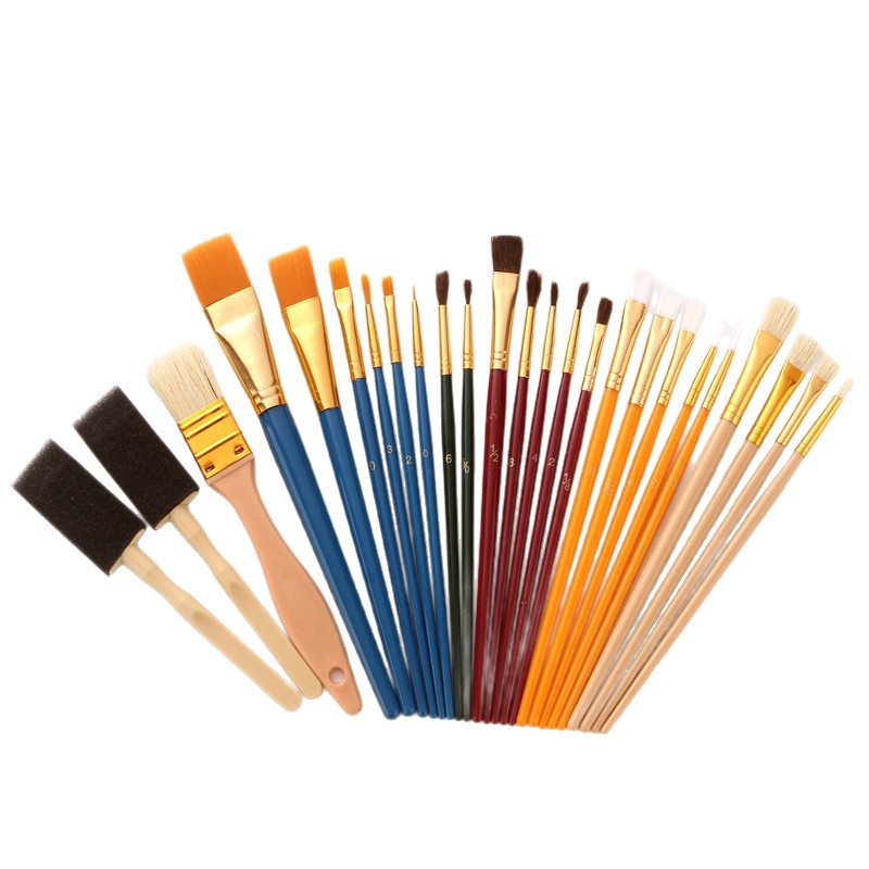 Cepillo de escritura cepillo al por mayor 25 multifuncional pintura al óleo cepillos traje estudiante arte pintura al óleo suministros básicos