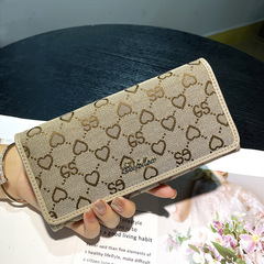 Women's Long Wallet Genuine Leather Folded Money Clip with Multiple Card Slots Stylish Thin Leather Card Holder from Western France Leather Goods Factory