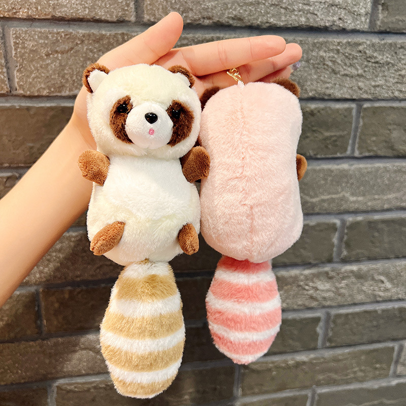 Cute Raccoon Pp Cotton Women's Bag Pendant Keychain display picture 4