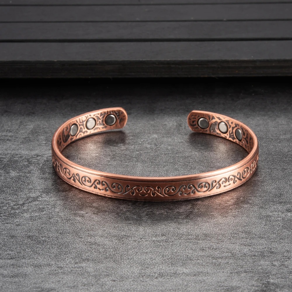 Streetwear Solid Color Copper Magnetic Unisex Bangle display picture 4