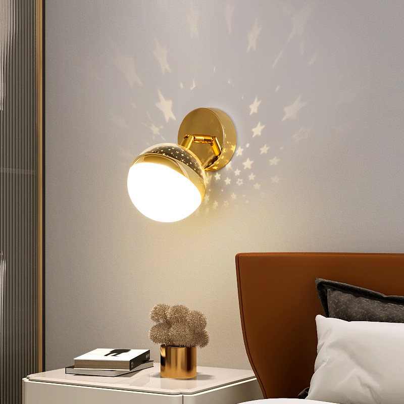 Salón de estar dormitorio luz de aire de fondo pared de luz de pared de cielo estrellado atmósfera pasillo estrella creativa estrella de fondo luz de proyección